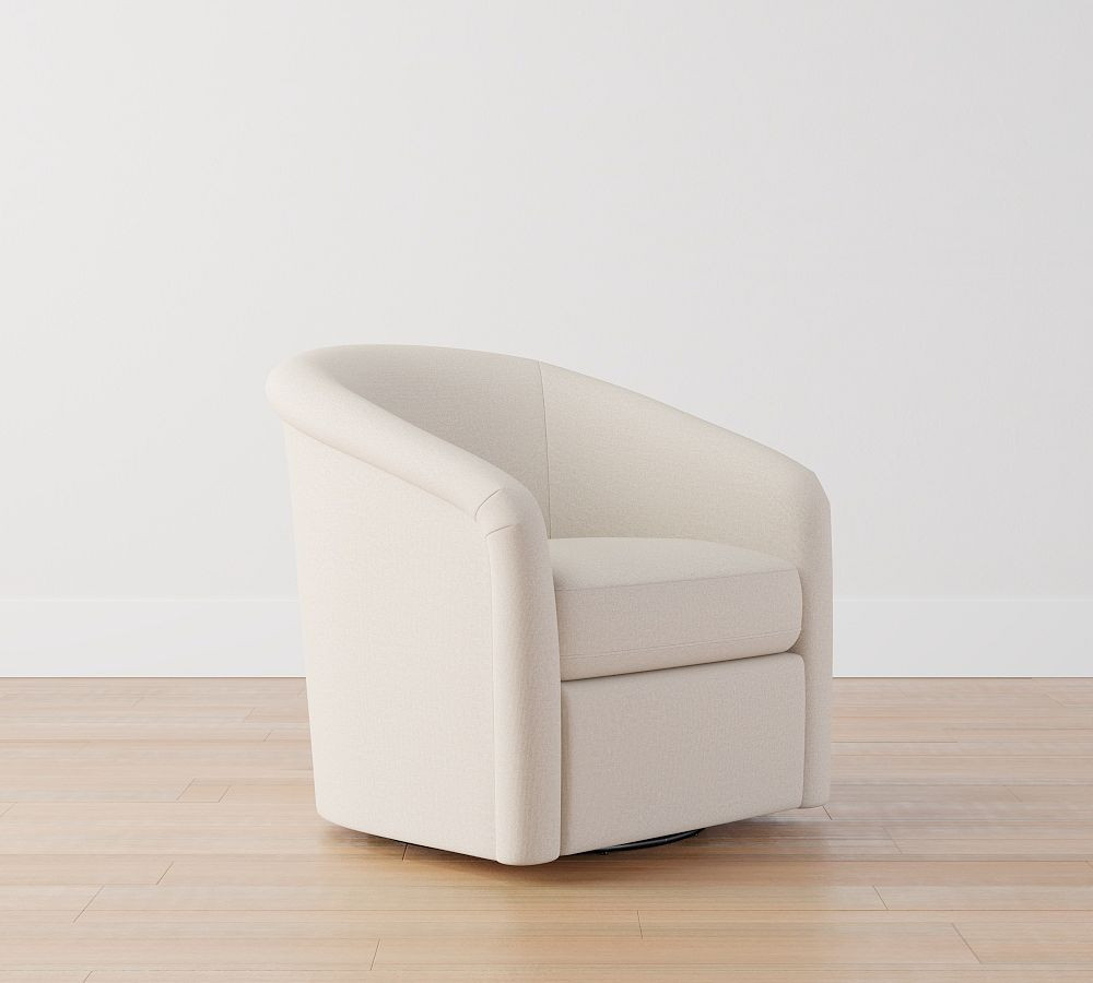 Maeve Upholstered Swivel Armchair | Pottery Barn (US)