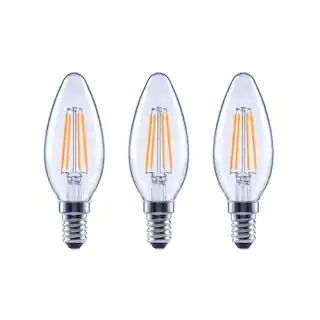 40-Watt Equivalent B11 Dimmable E12 Candelabra ENERGY STAR Clear Glass LED Vintage Edison Light B... | The Home Depot