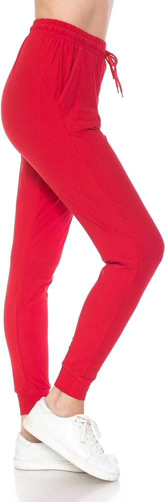 Leggings Depot Women's Jogger Track Cuff Sweatpants with Pockets for Yoga, Workout | Amazon (US)