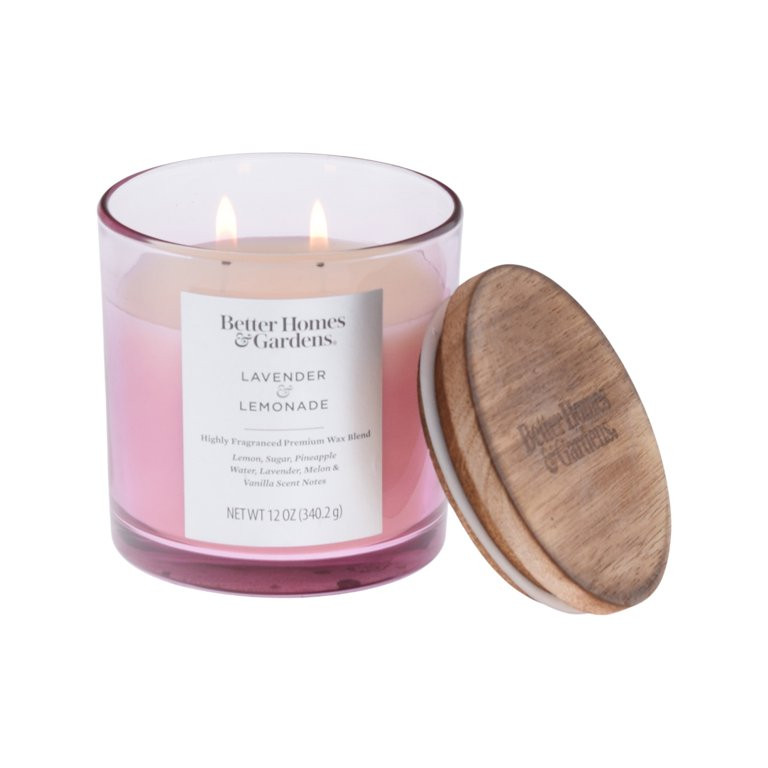 Better Homes & Gardens 12oz Lavender & Lemonade Scented 2-Wick Ombre Jar Candle | Walmart (US)