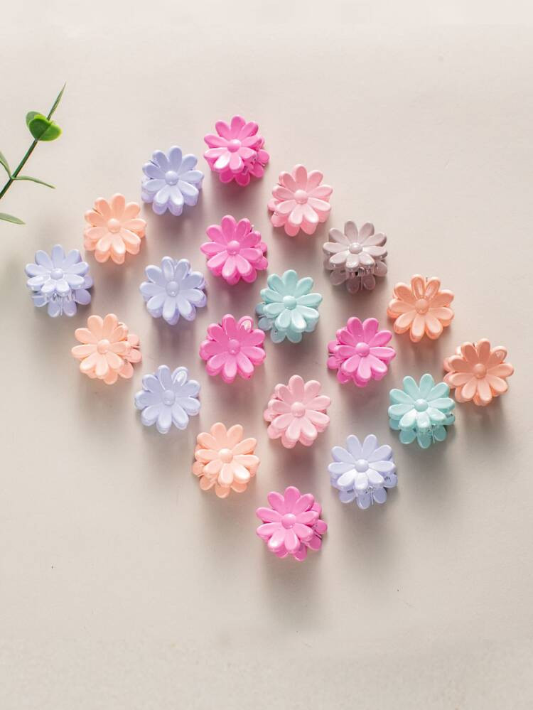 20pcs Toddler Girls Flower Design Hair Claw | SHEIN