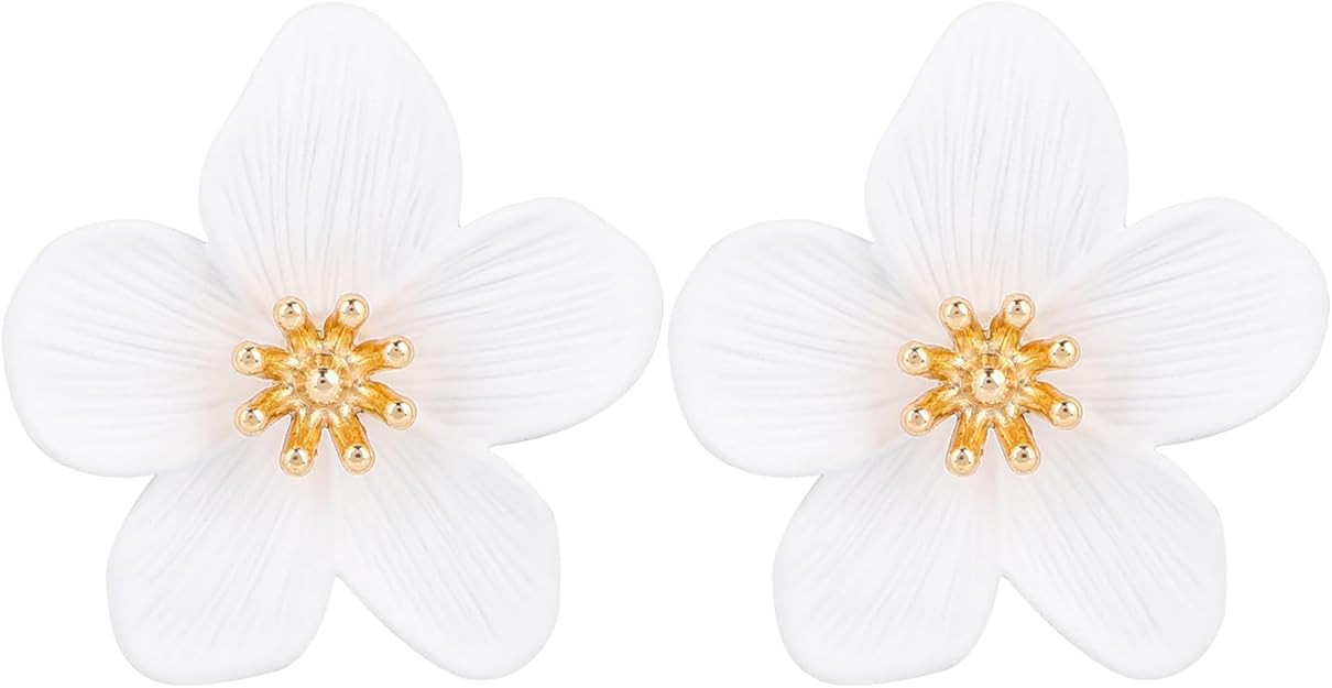 Mikovivi Flower Earrings for Women, Chunky Petal Design Flower Dangle Earrings Stylish Floral Jew... | Amazon (US)