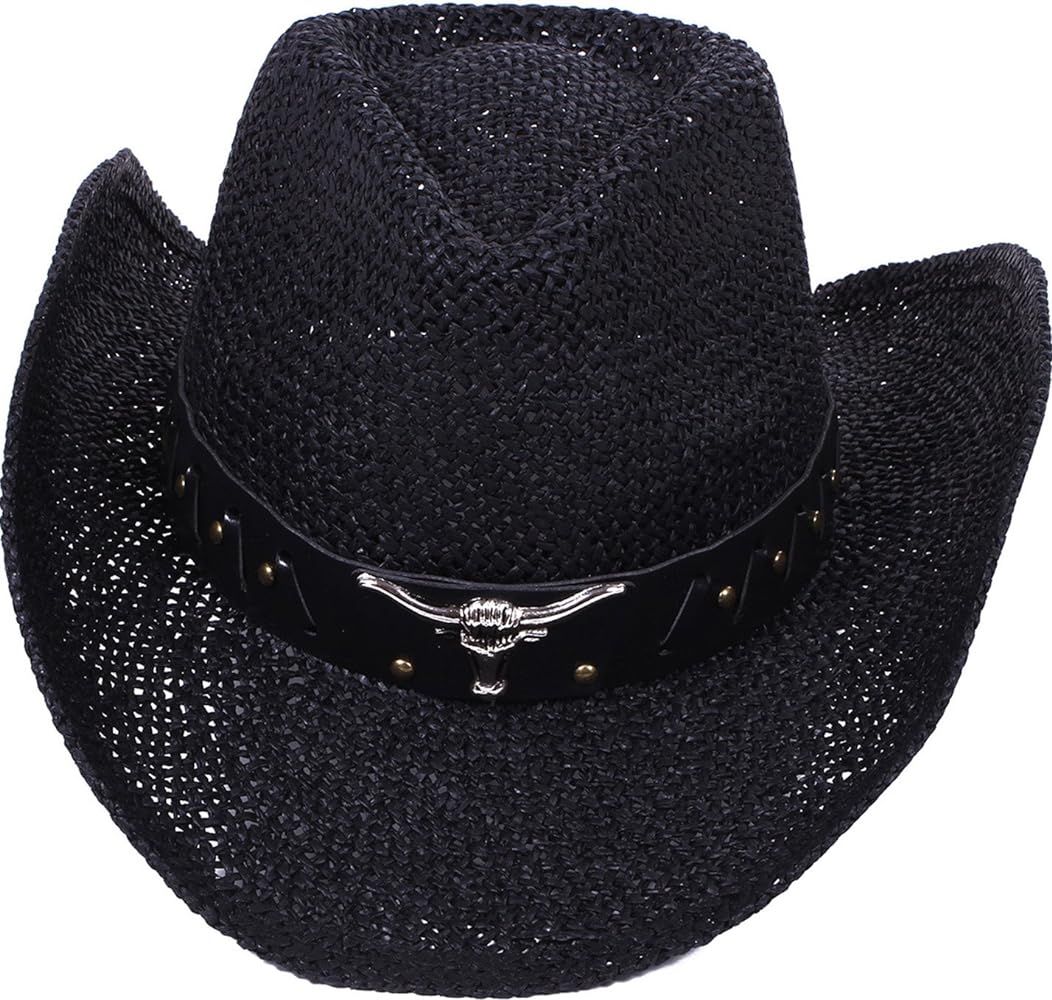 Simplicity New Western Style Classic Cowboy Straw Hat | Amazon (US)