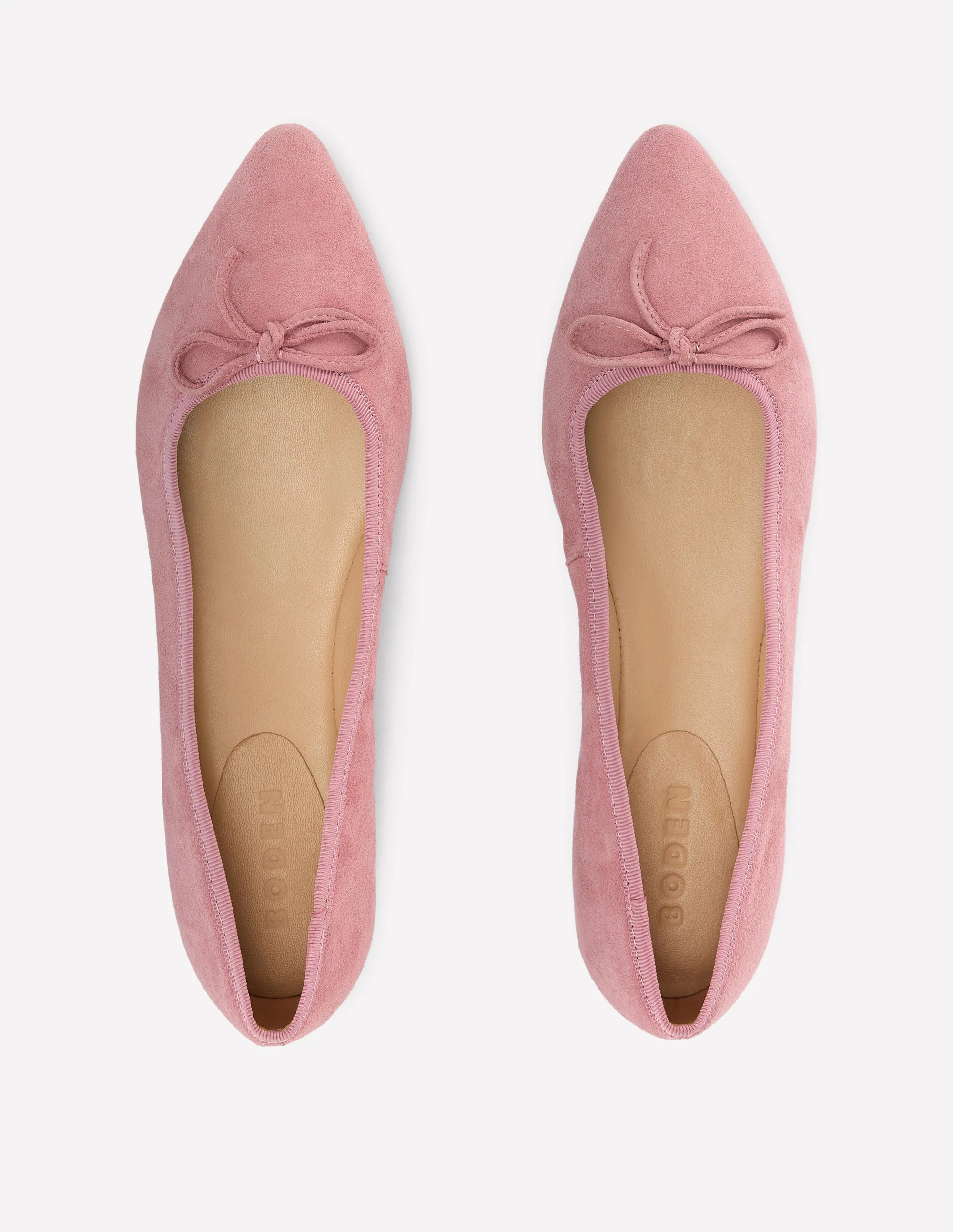 Point Flexi Sole Flats-Pink Suede | Boden (US)