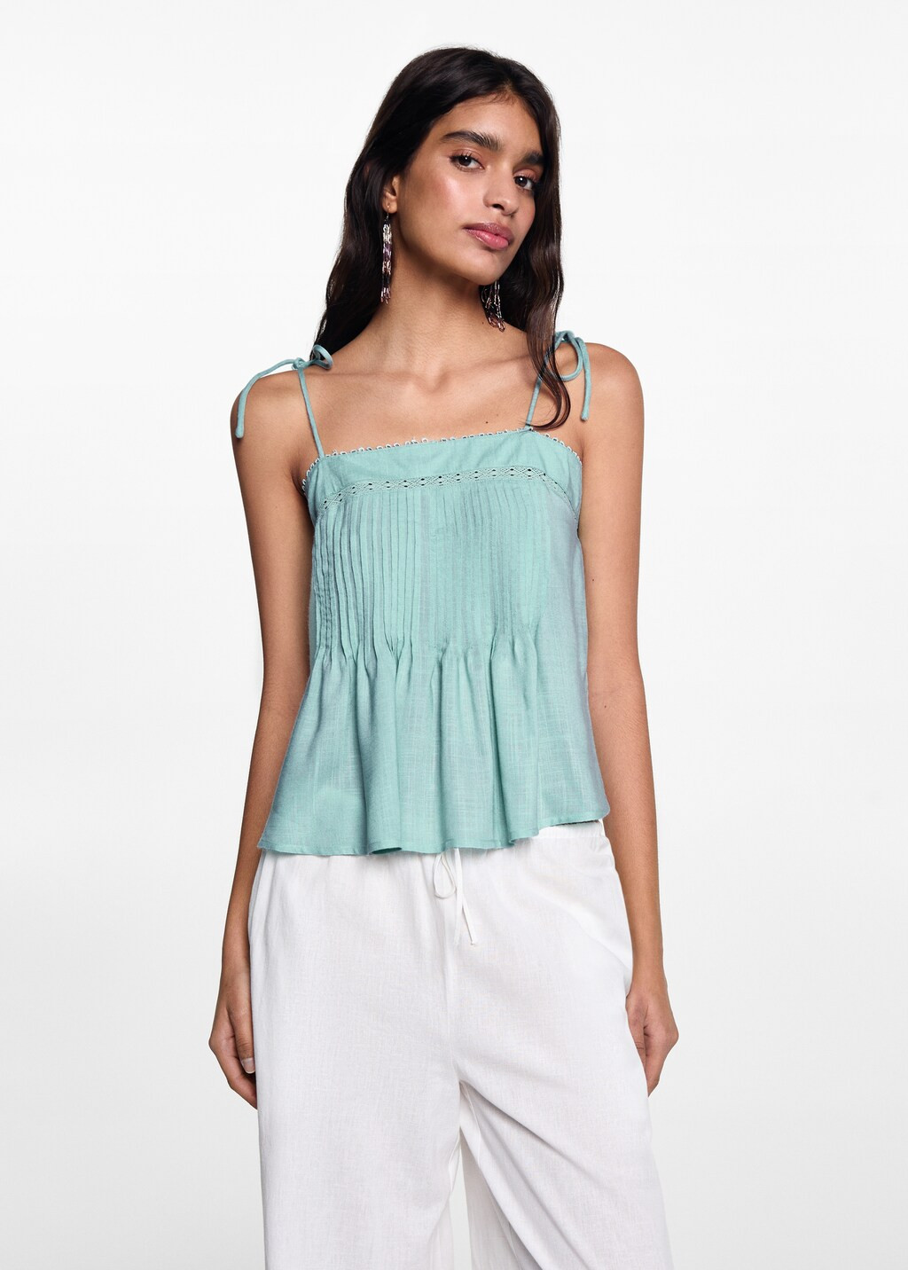 Ruched strapless top | MANGO (UK)