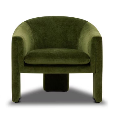 Poly & Bark Ennis Lounge Chair in Distressed Green Velvet | Target