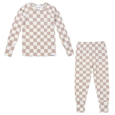 2-Piece Infant & Toddler Neutral Taupe Check Snug Fit Pajamas | Gerber Childrenswear