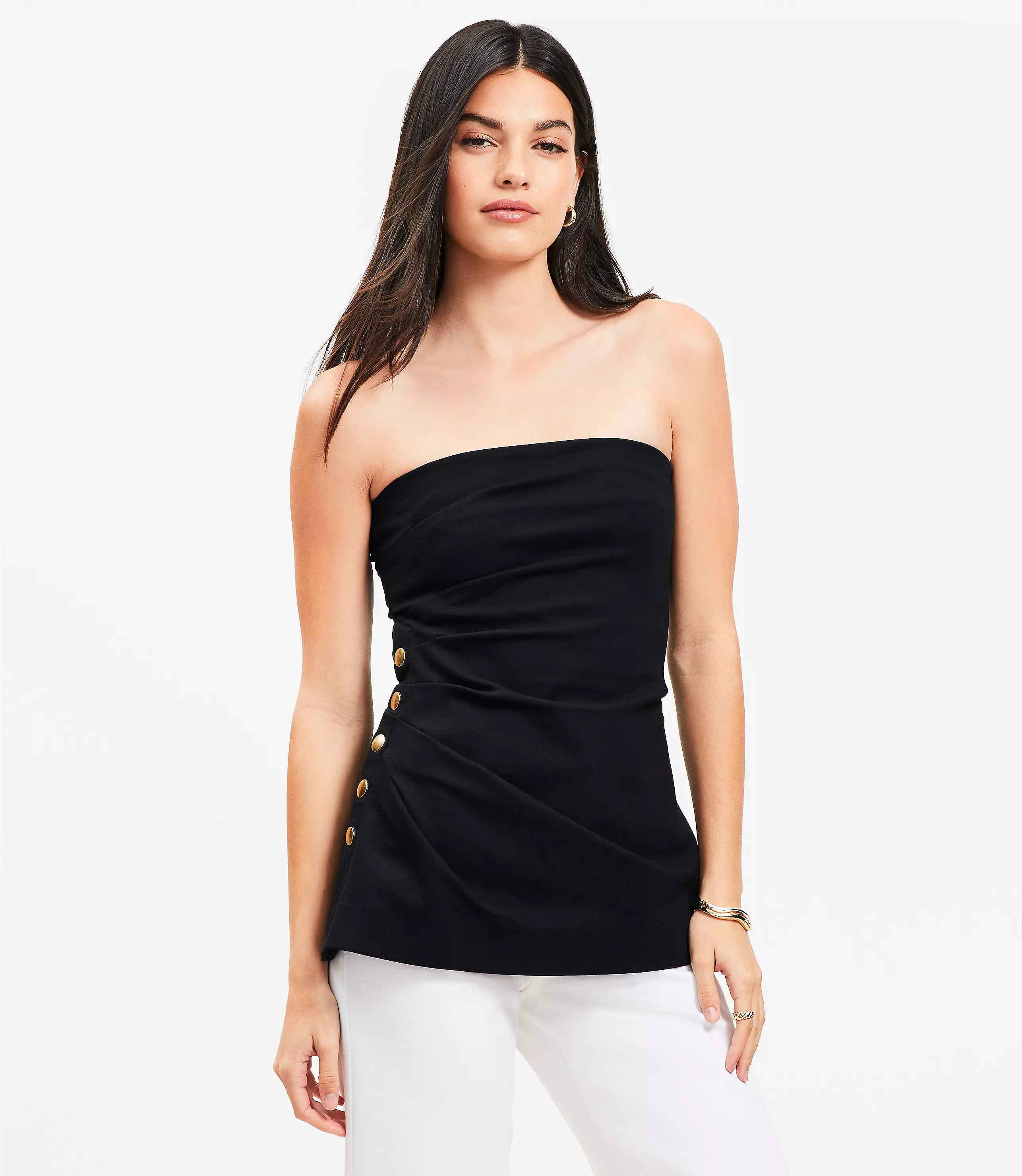 Side Button Tube Top | LOFT