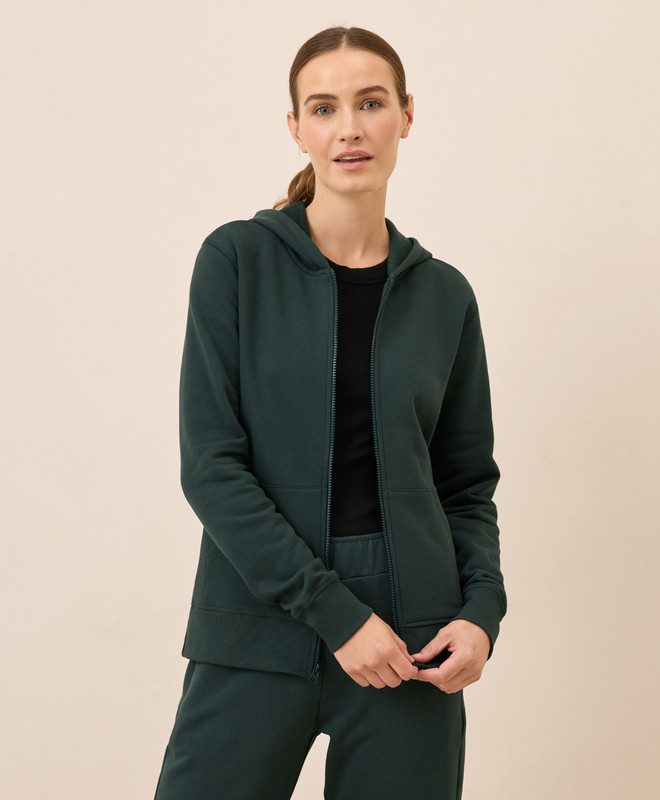 Women’s Brushed Fleece Zip Hoodie made with Organic Cotton | Pact | Pact Apparel