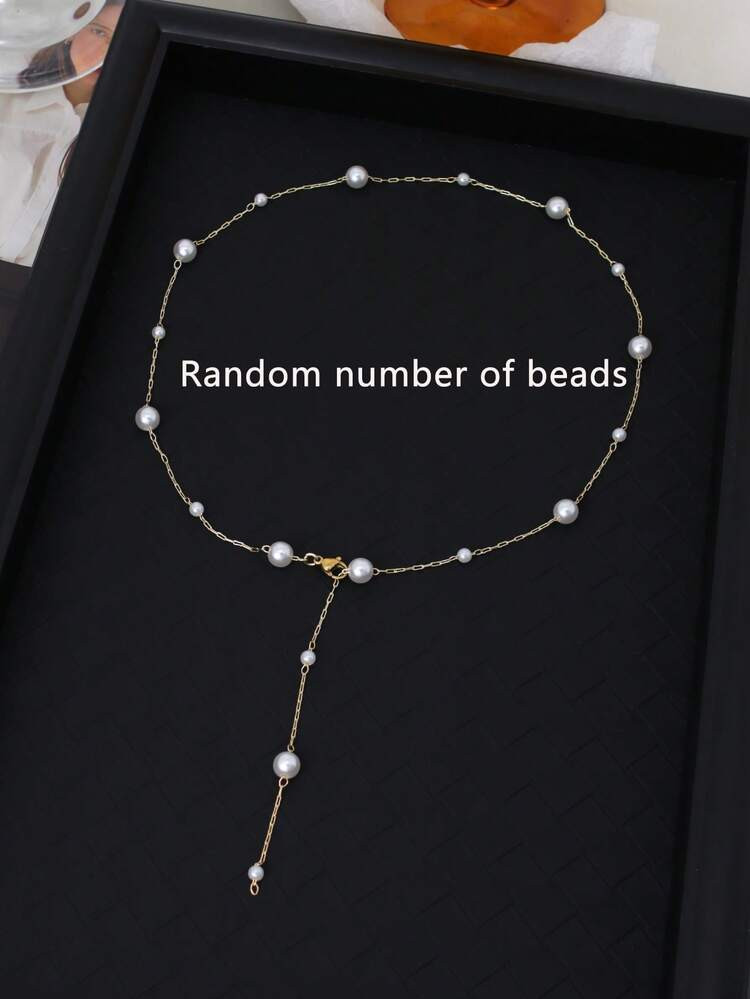 1pc Elegant Faux Pearl Y-Necklace, Women's Party & Daily Accessory, Best Gift For Mom & Friends (... | SHEIN