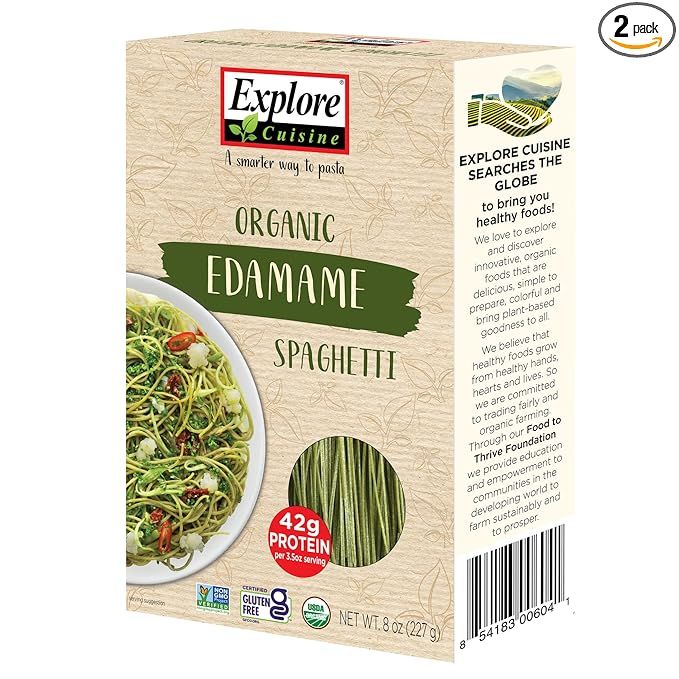 Explore Cuisine Organic Edamame Spaghetti - 8 oz, Pack of 2 - Easy-to-Make Pasta - High in Plant-... | Amazon (US)