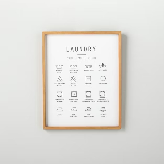 16" x 20" Laundry Care Infographic Framed Sign - Hearth & Hand™ with Magnolia | Target