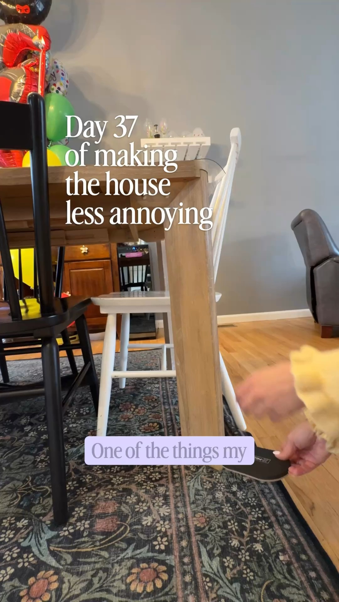 Washable rugs are one of those things I will always have in my house. With kids, they just make life easier. I can actually wash them, they handle real messes, and they help break up our open floor plan and define spaces.

But moving them? Whole different story.

And one thing I know about myself… if I finally have the time and energy to get something done, I’m not waiting around for help. I just want to do it and move on.

So I started using simple tools that make it a one-person job. Furniture sliders, small lifts. Nothing complicated, just enough to move things without turning it into a whole production.

#LTKdayinmylife #LTKHome #LTKKids