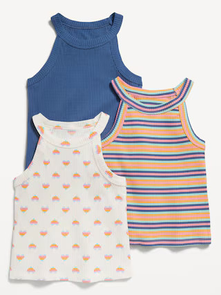 3-Pack Fitted Halter Tank Tops for Toddler Girls | Old Navy (US)
