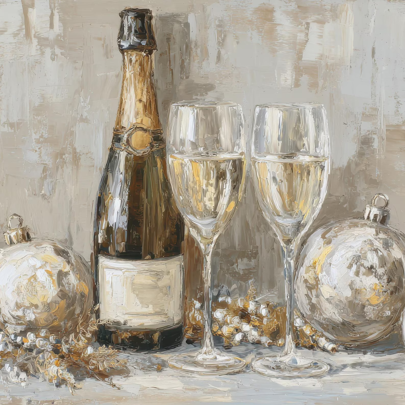 New Years Champagne Frame Tv Art: Holiday Painting Download | Etsy (US)