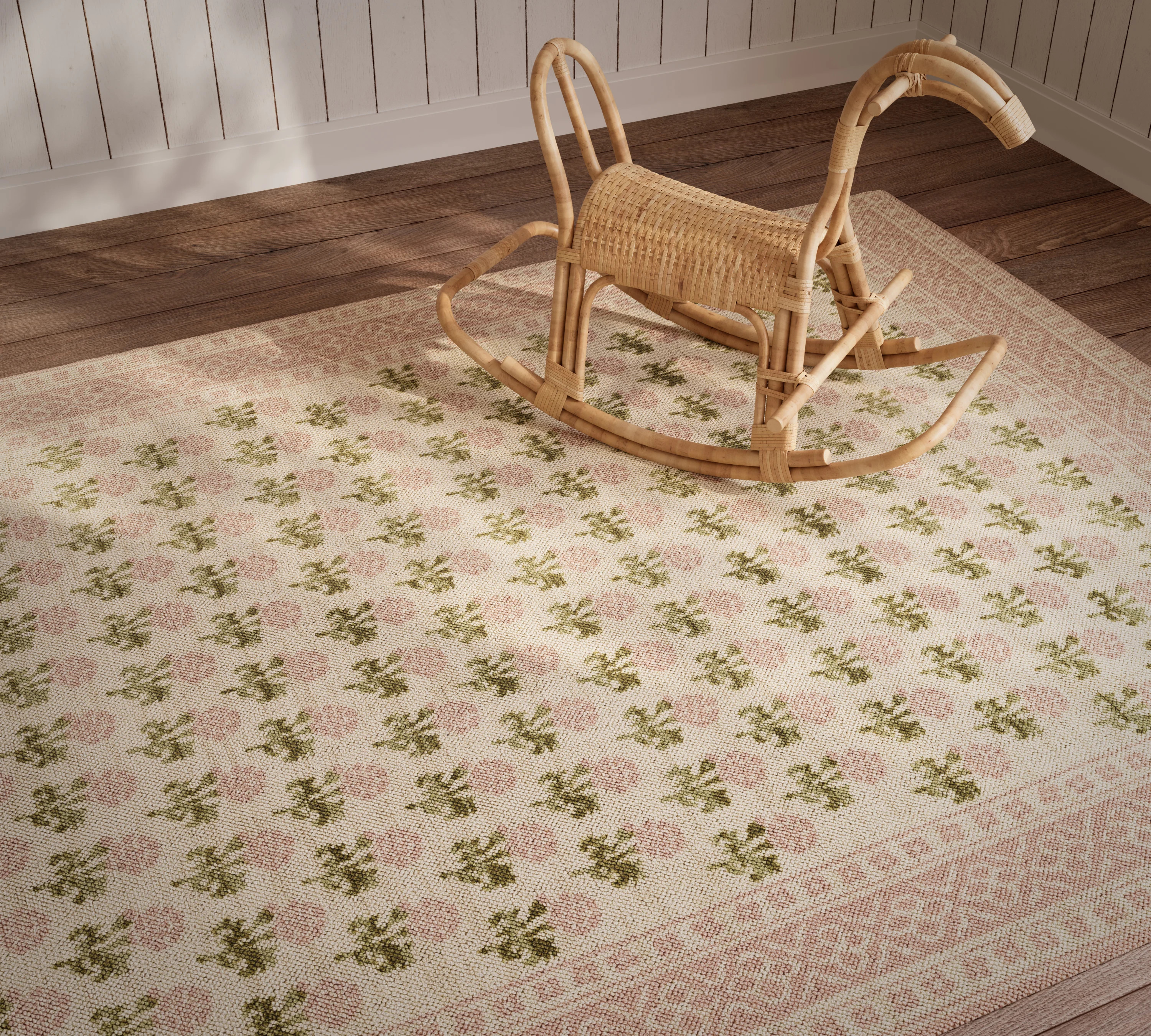 Momeni Bibury BIB-3 Area Rugs | Floral / Botanical Rectangular Pinks Area Rugs | Rugs Direct | Rugs Direct