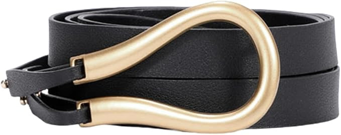 AIBEARTY Women PU Leather Waist Belt Horseshoe Buckle Large U-Shaped Adjustable Waist Cincher for... | Amazon (US)