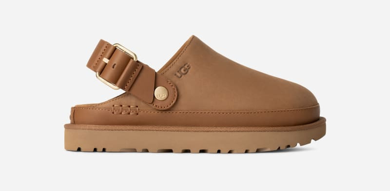 UGG® Women's Goldenstar Villa Clog Nubuck Shoes in Chestnut, Size 5 | UGG (US)