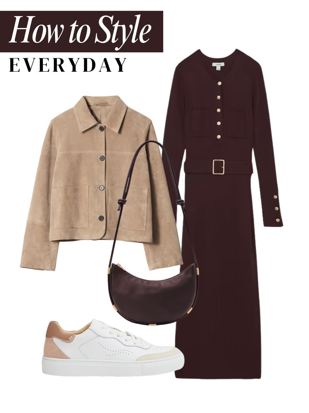 How to Style the Burgundy Ribbed Knit Midi Dress, Three Ways

The models shown wearing these looks are AI-generated. Items linked in my bio. Tap the link in bio to shop the full edit now!

Everyday Look:

A study in effortless casual comfort. We layered the knit midi dress with a slightly cropped Tan Suede Shacket and grounded the look with sporty, contrasting White Leather Sneakers. Finished with a rich Maroon Half-Moon Shoulder Bag for an elevated street-style vibe.

Work Look:

Power dressing redefined. The belted midi dress is paired with a sharp Black Tailored Trench Coat and classic Tall Block-Heel Leather Boots for instant polish. Accessorized with a spacious Structured Black Hobo Bag that fits everything your workday requires.

Evening Look:

Ready for date night. The dress is instantly transformed with a delicate Black Velvet Ribbon Bow Belt (A luxury accent!) and high-shine Gold Metallic Pointed Slingback Heels. Completed with a sophisticated Structured Brown Box Clutch for an elevated texture mix.

#KnitDress, #MidiDress, #WorkWearStyle, #StreetStyle, #OutfitInspiration, #DailyLook, #OOTDfashion, #TransitionalStyle, #WhatIWore, #AutumnFashion.#BurgundyDress, #RibbedKnit, #ThreeWaysToStyle, #SuedeJacket, #OfficeStyle, #DateNightOutfit, #GoldHardware, #AIFashion, #VirtualStyling, #Fashion, #Style, #OOTD #OutfitOfTheDay, #InstaFashion, #Fashionista, #FashionStyle, #LookBook, #StyleInspo, #CurrentlyWearing.