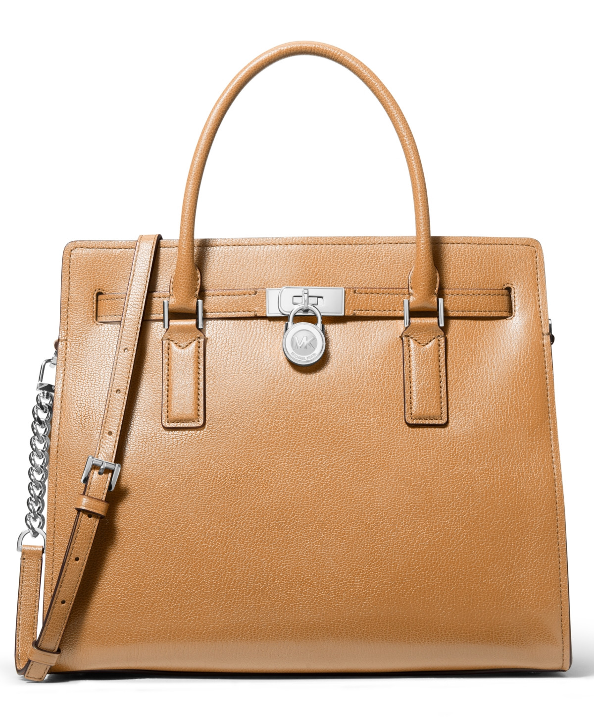 Michael Kors Hamilton Moderne Large Leather Satchel - Peanut | Macy's