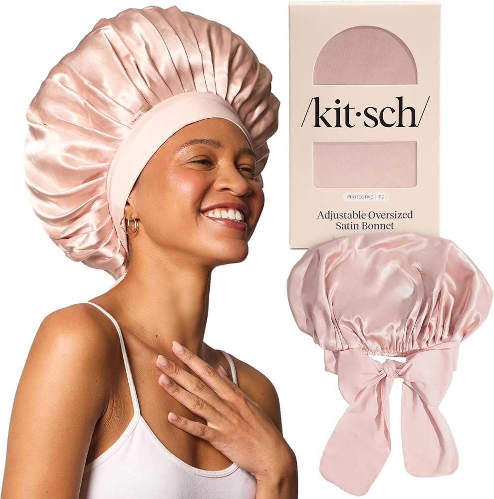 Kitsch XL Satin Bonnet for Sleeping - Softer Than Silk Bonnet For Sleeping Women - Secure Fit, Ad... | Amazon (US)