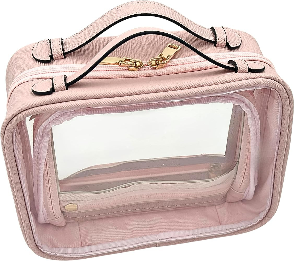 Clear Makeup Bag Toiletry Bag for Women Cosmetic Case Large Capacity Travel Make Up Bag Organizer... | Amazon (US)