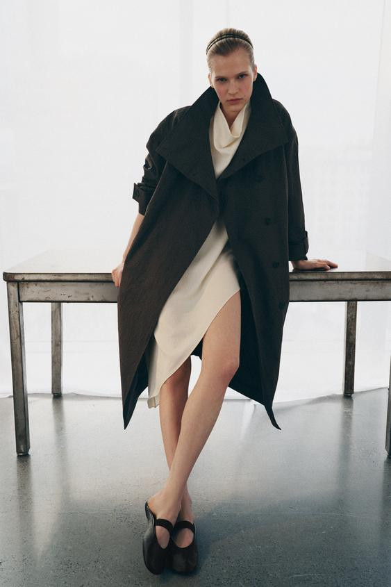 LEATHER SLINGBACK BALLET FLATS | Zara UK