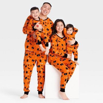 Halloween Spooky Print Matching Family Pajama Collection - Orange | Target