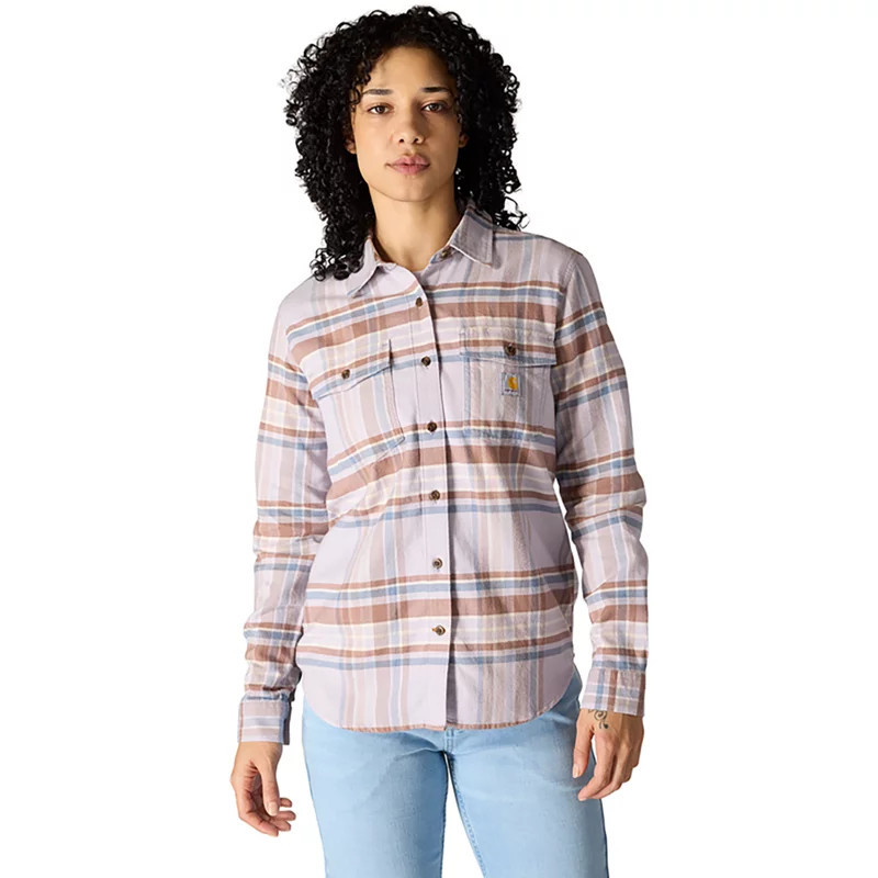 Carhartt Women's TENCEL Fiber Series Relaxed Fit Plaid Long Sleeve Shirt | Academy Sports + Outdoors