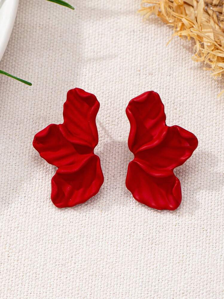 1 Pair Fashion Flower Element Travel & Party Matte Stud Earrings | SHEIN