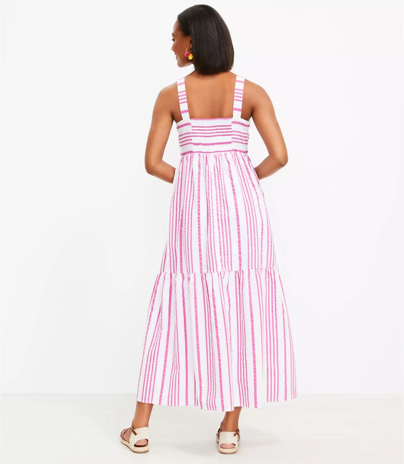 Striped Tiered Maxi Pocket Dress | LOFT | LOFT