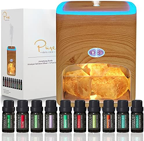 Himalayan Pink Salt Diffuser & 10 Essential Oils – 2-in-1 Therapeutic Device - Aromatherapy & Ionic  | Amazon (US)