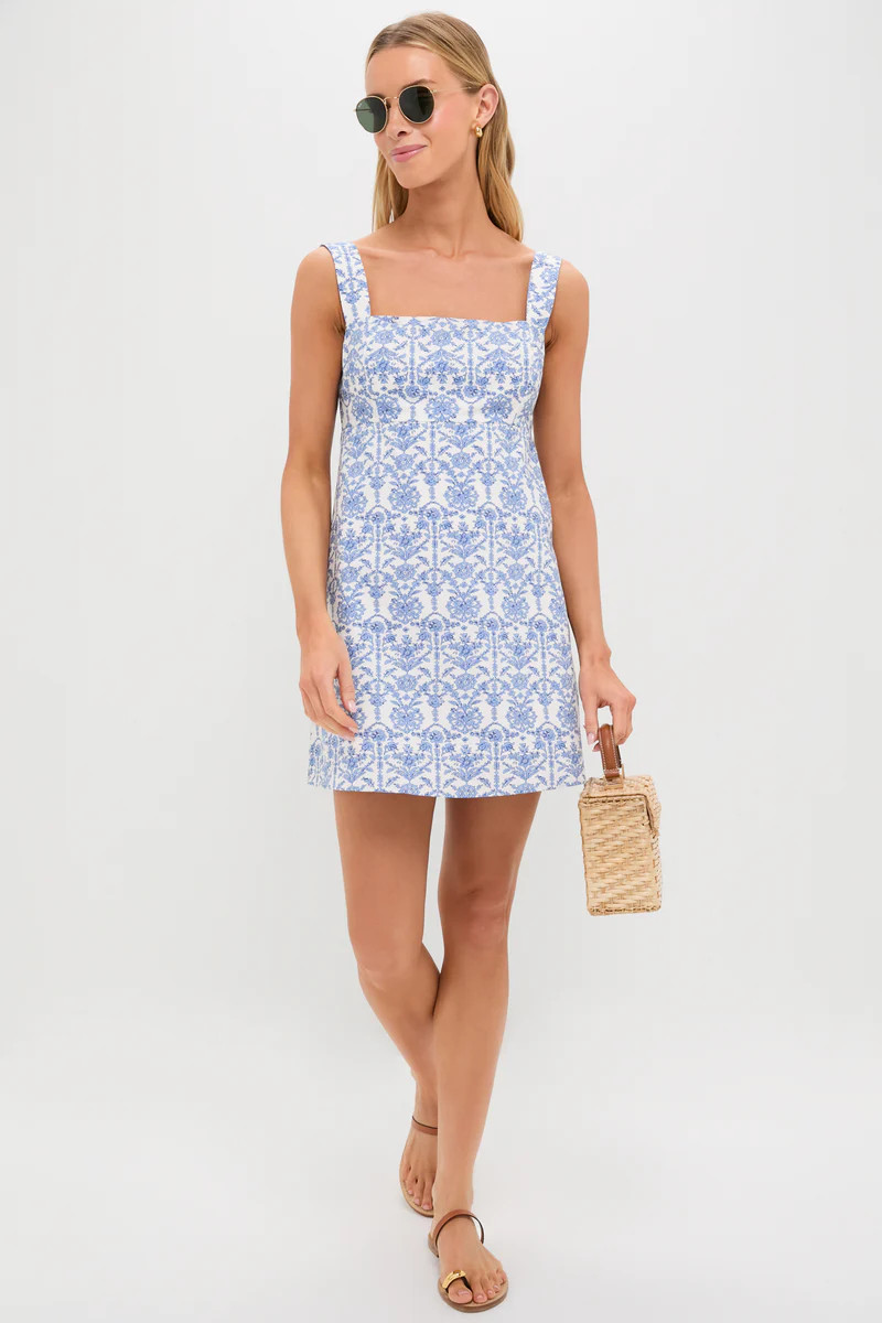 Blue and White Volos Mini Dress | Tuckernuck (US)
