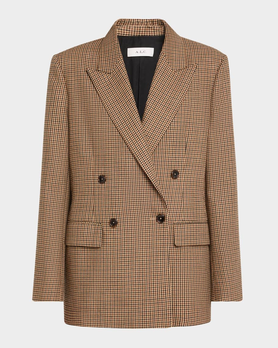 Calla Check Double-Breasted Jacket | Neiman Marcus