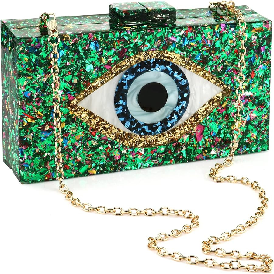 Gets Acrylic Clutch Purses for Women Evening Bag Eyes Multicolor Perspex Box Clutch Glitter Purse... | Amazon (US)