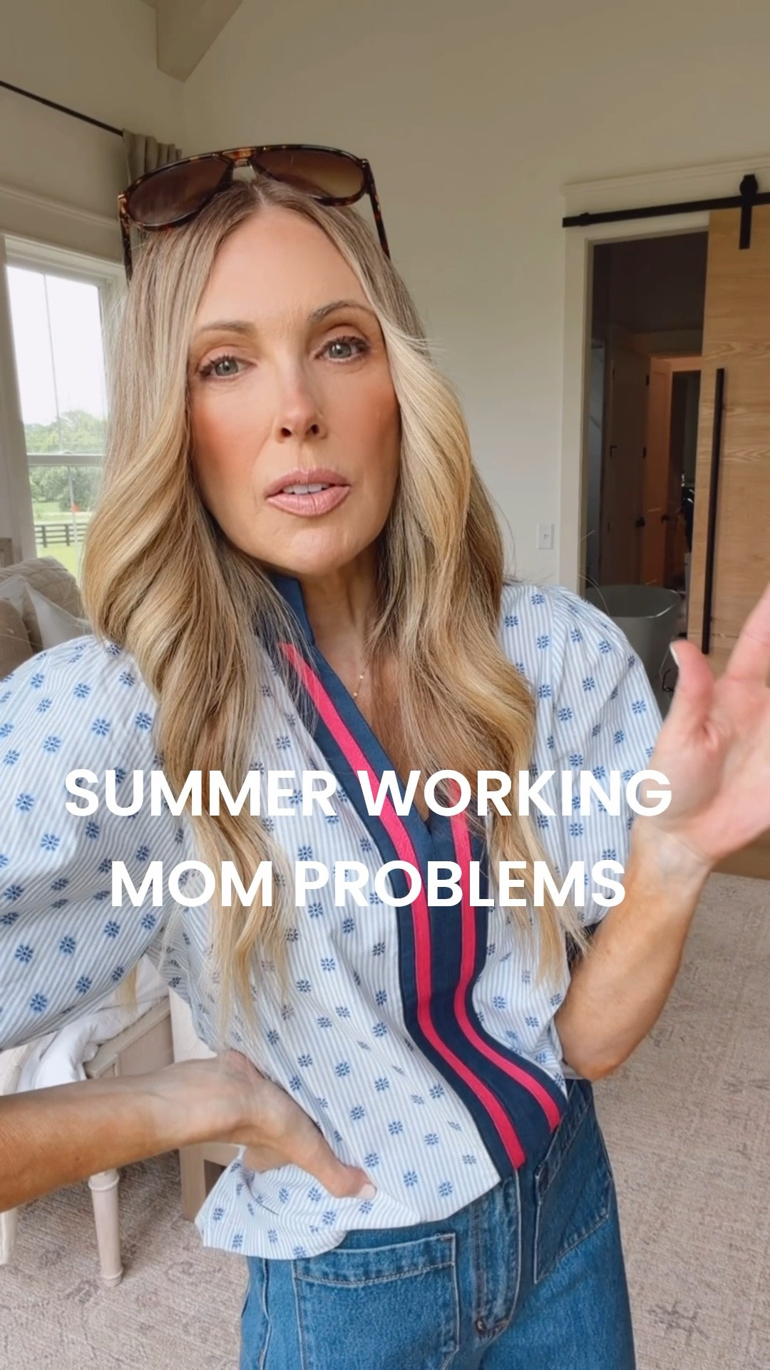 You'll be hearing random background noises for the next two months so we'll just go with it... and go with this top too! I'm wearing a small. It does run a bit generous.

#LTKmomlife #LTKgrwm #LTKootd