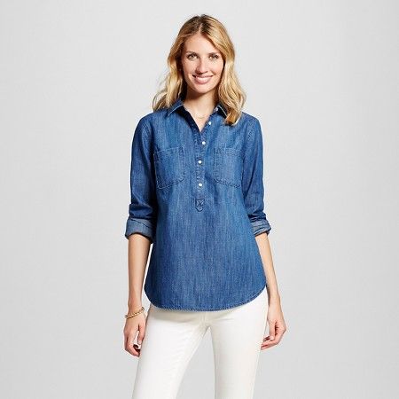 Women's Denim Favorite Shirt Medium Indigo - Merona™ | Target