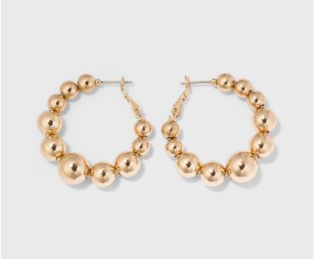 These gold ball hoop earrings are perfect for any occasion! 