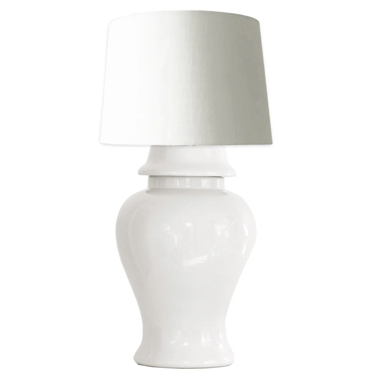 White Ginger Jar Lamp | Ruby Clay Company