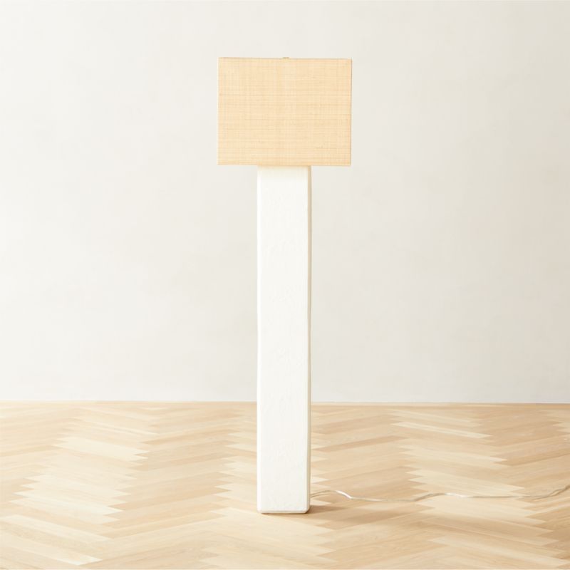 Lido White Plaster Floor Lamp | CB2
