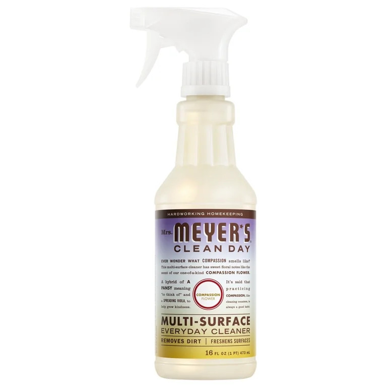Mrs. Meyer's Clean Day Multi-Surface Everyday Cleaner, Compassion Flower Scent, 16 Fl Oz Bottle | Walmart (US)