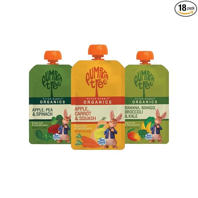 Peter Rabbit Organics Fruit Vegetable, Squeezable Pouches, 4 Ounce (Pack of 18) | Amazon (US)