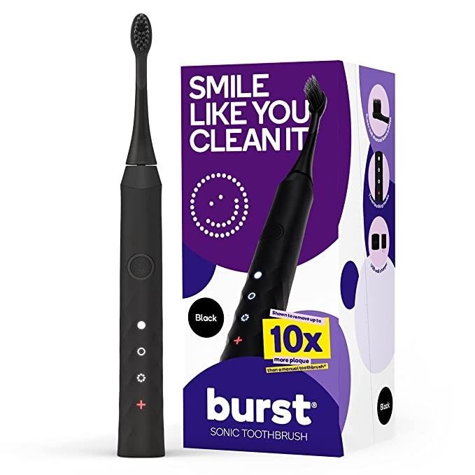 BURST Electric Toothbrush for Adults - Charcoal Black Soft Bristle Toothbrush for Deep Clean, Sta... | Amazon (US)