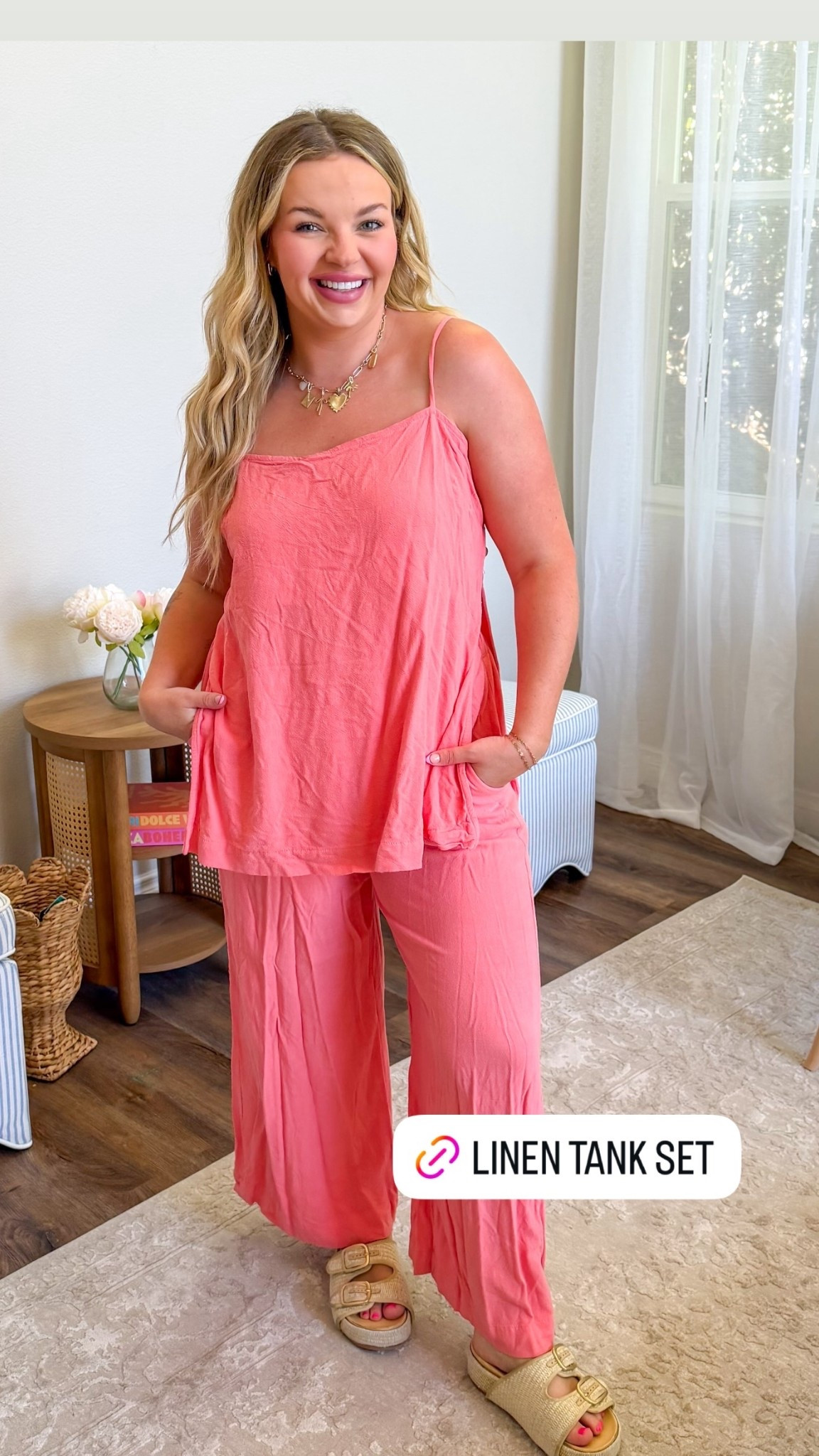 Love the coral color and floaty feel of the set so comfortable to wear! And such a great color for spring and summer!

#LTKSeasonal #LTKMidsize