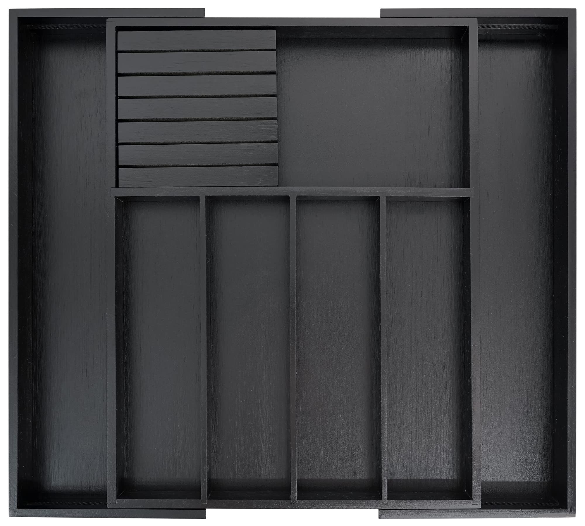 VaeFae Bamboo Silverware Drawer Organizer Kitchen, Expandable Utensil Organizer with Knife Block,... | Amazon (US)