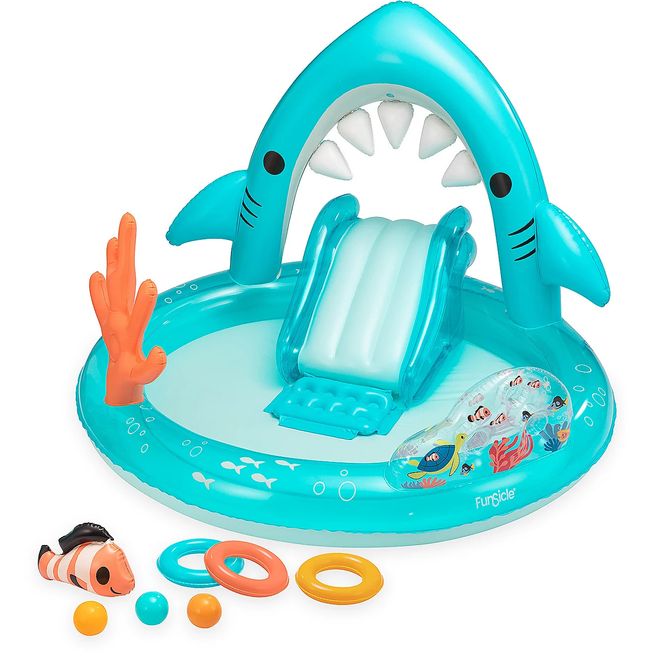 Funsicle Shark Jaws Playcenter 5.8 ft Inflatable Pool | Academy Sports + Outdoors