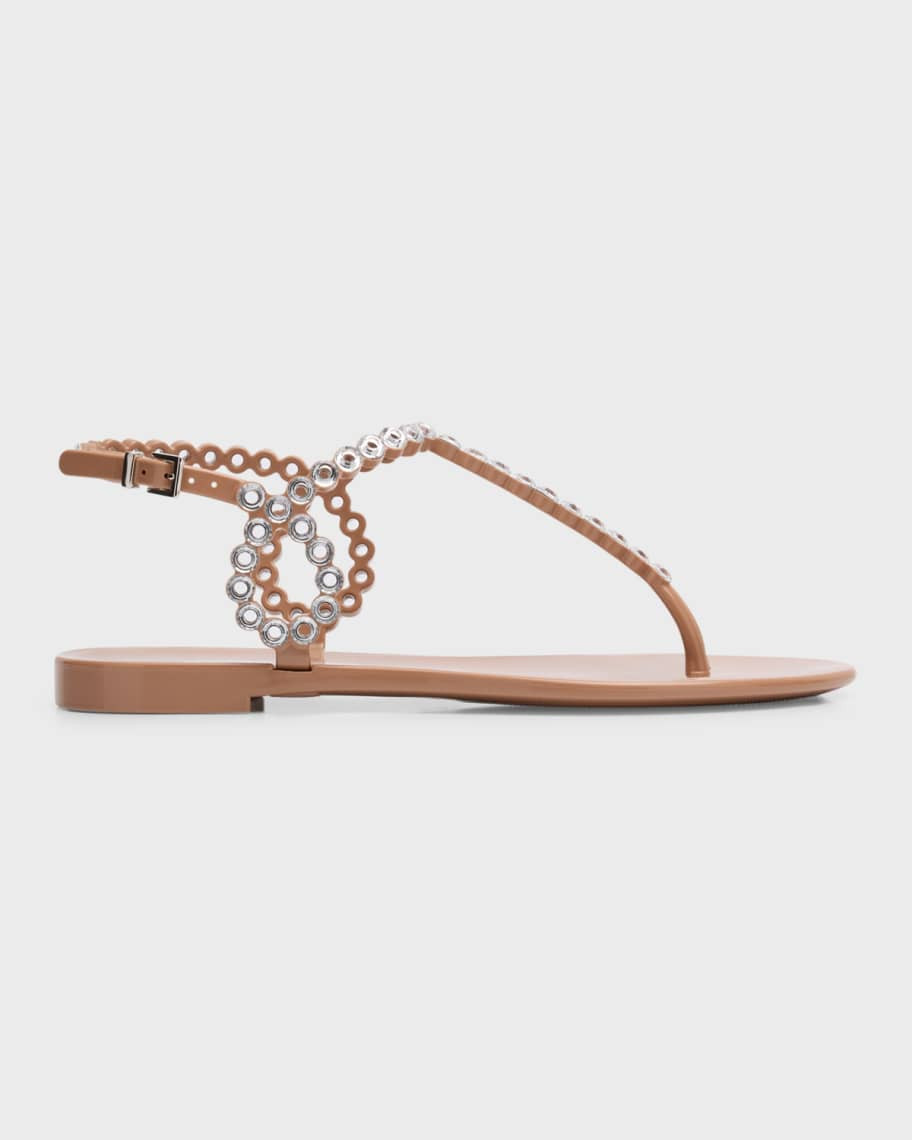 Aquazzura Almost Bare Crystal Jelly Slingback Sandals | Neiman Marcus