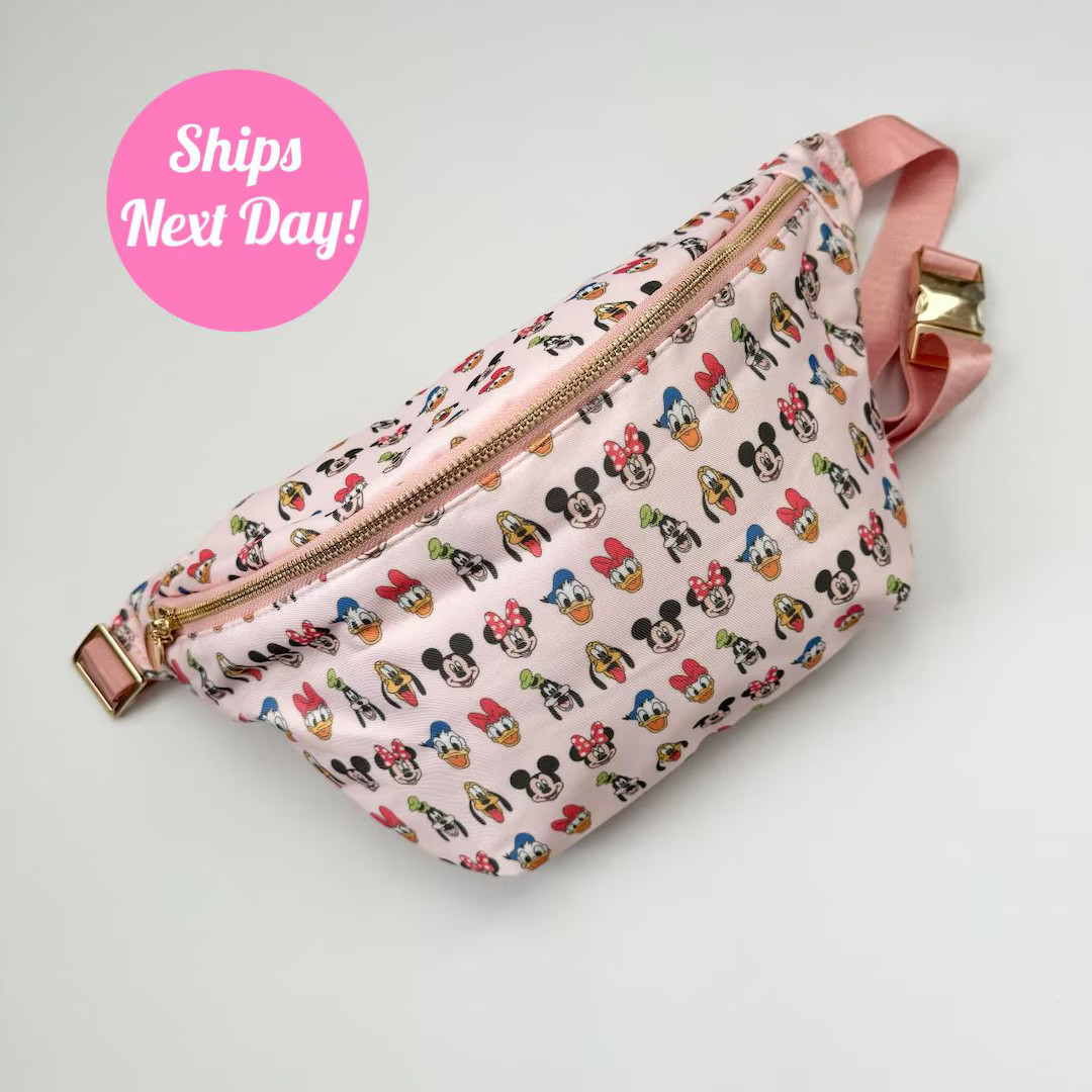 Extra Large Fanny Pack; Disney Character Icon, Nylon, Disneyland Accessory, Princess, Belt Bag, M... | Etsy (US)