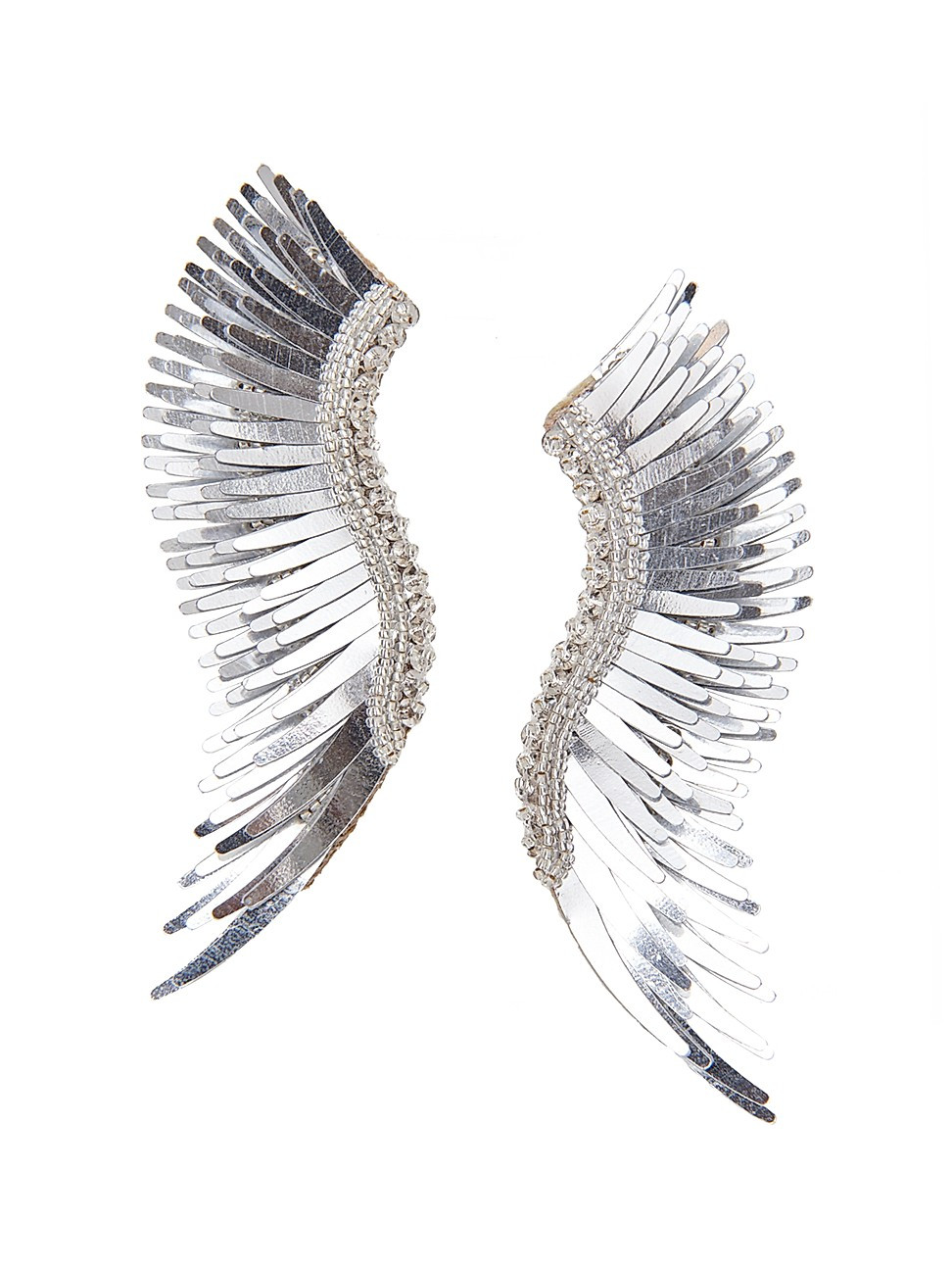 Women's Madeline Rhodium-Plated & Mixed-Media Wing Earrings - Silver - Silver | Saks Fifth Avenue