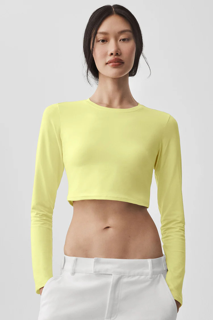Alosoft Crop Finesse Long Sleeve | Alo Yoga (US)